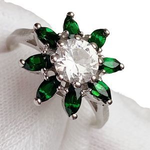 Vintage 14K White Gold Kimberly Faux Gem Ring